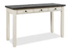 Madison County 50\" Office Office Desk with 3-Drawers - Vintage White with Barnwood Brown