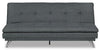 June 73.2\" Linen-Look Fabric Klik Klak Futon with Metal Legs and Tufting - Grey