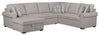 Scott Living Haven 3-Piece Left-Facing Chenille Fabric Sleeper Sectional with Storage Chaise - Grey