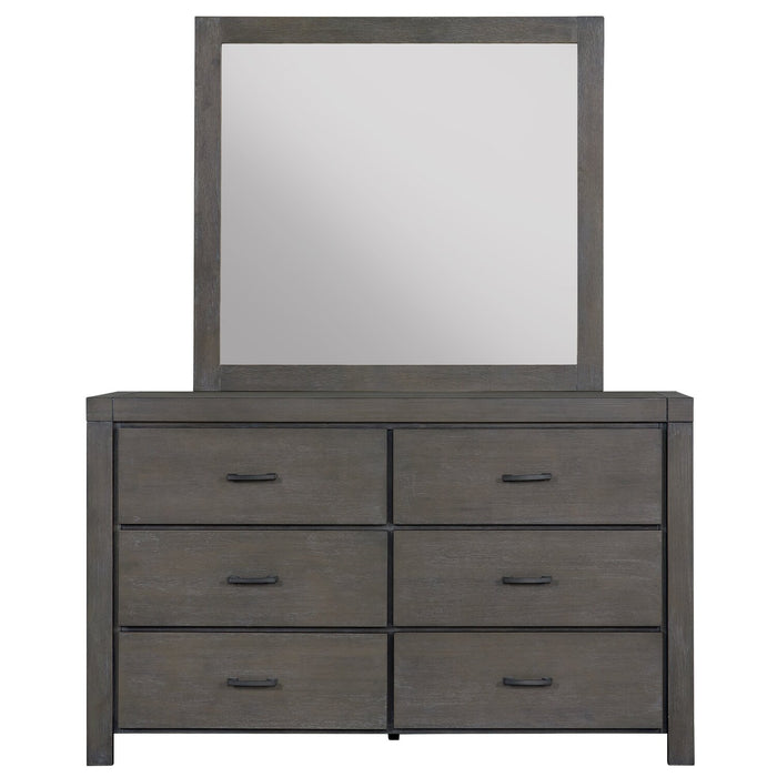 Koda 5pc Bedroom Set with Storage Bed, Dresser & Mirror, Wooden, Grey - King Size
