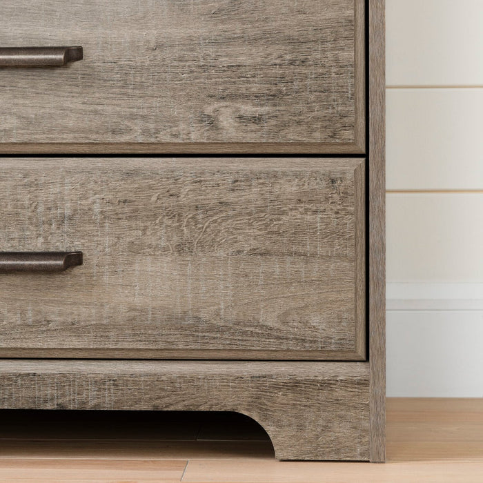 Holt Bedroom 2-Drawer Chest with Storage Cabinet, 33.75\"W x 63.5\"H, Made in Canada - Brown