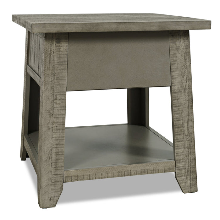 Colson 24\" Rustic End Table with Storage and Shelf - Driftwood