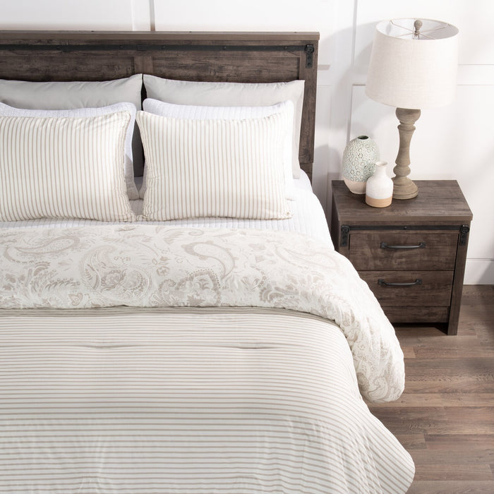 Indie Paisley 3-Piece Full/Queen Comforter Set - White