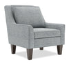 Made in Canada Sofa Lab Customizable Club 29\" Linen-Look Fabric Accent Chair with Wood Legs - Luna Pewter Grey