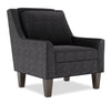 Made in Canada Sofa Lab Customizable Club 29\" Chenille Fabric Accent Chair with Wood Legs - Luxury Charcoal Grey