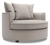 Made in Canada Sofa Lab Customizable Cuddler 48\" Linen-Look Fabric Accent Chair - Pax Slate Grey