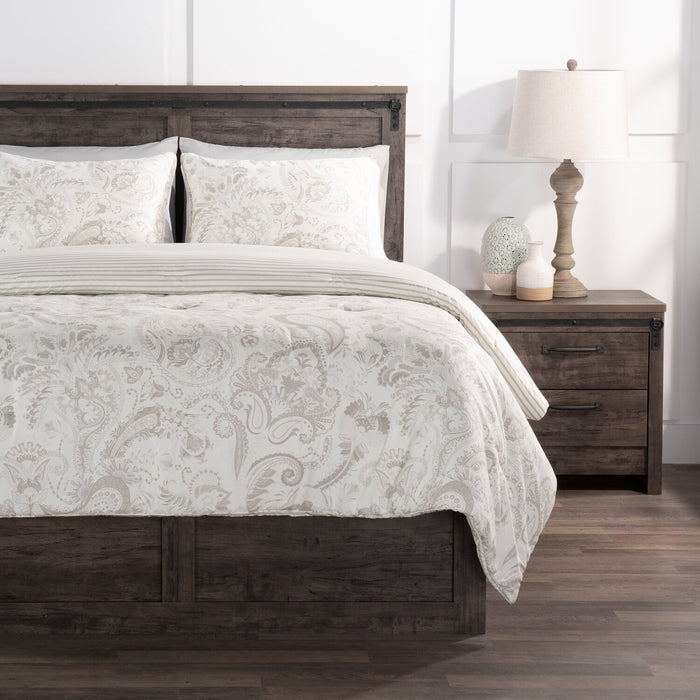 Indie Paisley 3-Piece Full/Queen Comforter Set - White