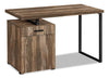 Remi 47.25\" Reversible Office Desk with Drawer & Cabinet - Brown