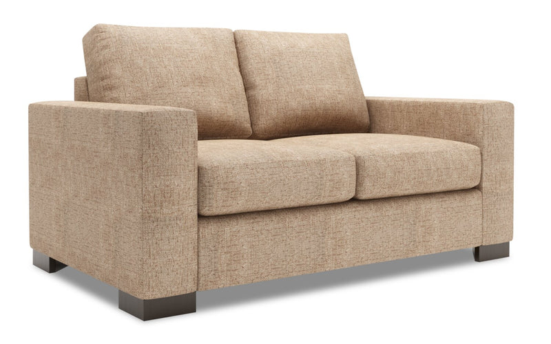 Made in Canada Customizable Sofa Lab Track  62\" Chenille Fabric Loveseat with Track Arms - Luxury Taupe