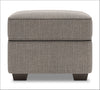 Made in Canada Customizable Sofa Lab Roll 24\" Linen-Look Fabric Ottoman - Luna Smoke Grey