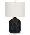 23\" Black Rattan Table Lamp