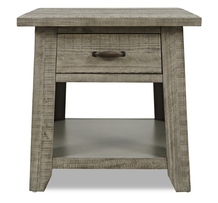 Colson 24\" Rustic End Table with Storage and Shelf - Driftwood