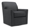 Made in Canada Sofa Lab Customizable Swivel 31\" Linen-Look Fabric Accent Chair - Pax Pepper Grey