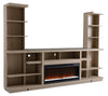 Axel 74\" 3-Piece Entertainment Centre with Electric Fireplace and Storage for TVs up to 85\"- Taupe