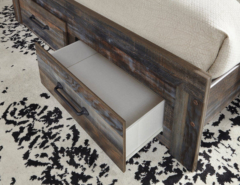 Abby Storage Bed with LED Light & USB Ports, Brown - Queen Size