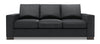 Made in Canada Customizable Sofa Lab Track 85\" Linen-Look Fabric Sofa Bed with Track Arms - Pax Pepper Grey