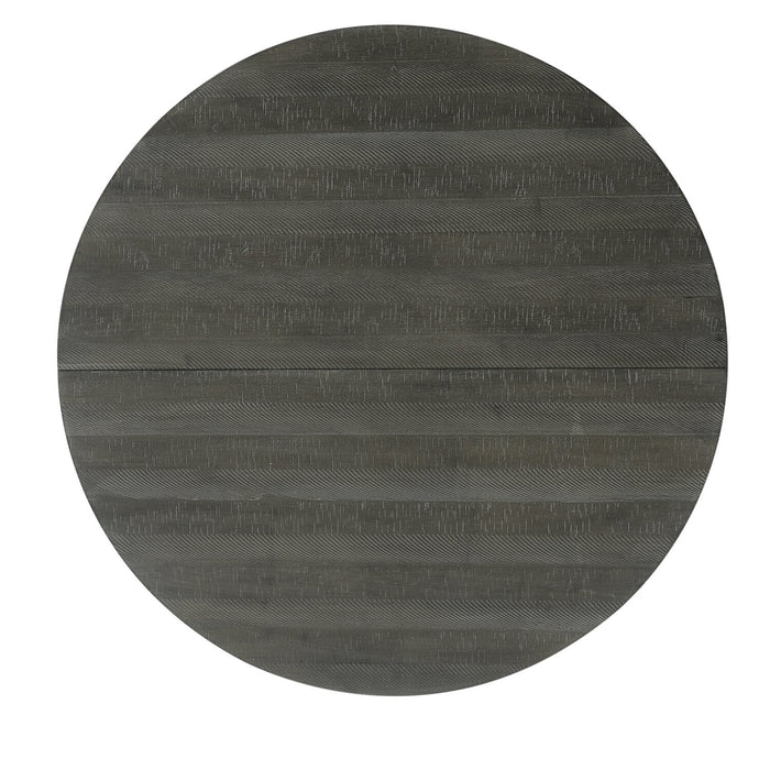 Alto Round 7pc Dining Set with Table & 6 Chairs, 48-66\"W Extension, Trestle Base - Grey