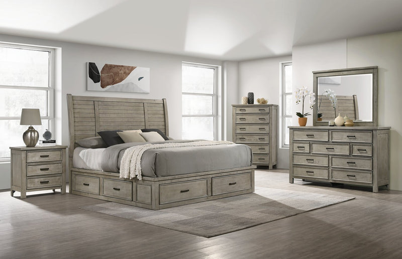 Levi Bedside 3-Drawer Dresser, 30\"W x 30\"H, Wood - Drift Grey