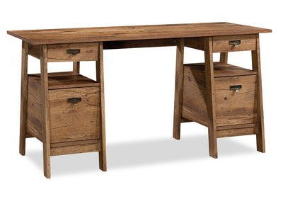 Kyree Executive Desk - Vintage Oak