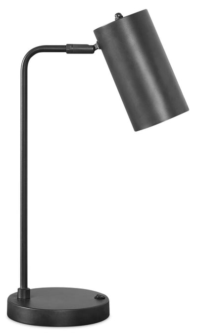 18" Grey Metal Desk/Task Lamp with USB Charging|Lampe de travail et de bureau de 18 po en métal gris avec recharge USB