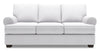 Made in Canada Customizable Sofa Lab Roll 86\" Linen-Look Fabric Sofa with Rolled Arms - Pax Ice White