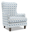 Made in Canada Sofa Lab Customizable Wingback 32\" Fabric Accent Chair - Ocean Multicolour