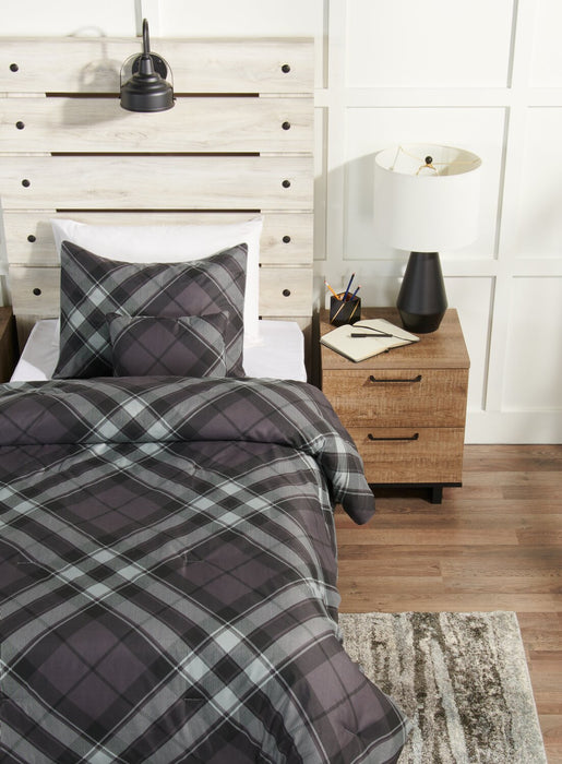William 3-Piece Twin Comforter Set - Grey
