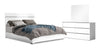 Raia 5pc Bedroom Set with Panel Bed, Dresser & Mirror - Made in Italy, Modern, White - King Size
