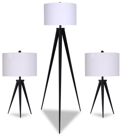 Skyler 3-Piece Floor and Two Table Lamps Set
