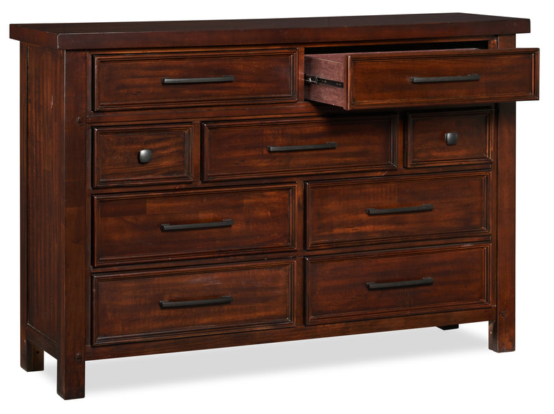 Sonoma Bedroom 9-Drawer Dresser, 62\"W x 42\"H - Mango Brown