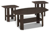 Rosario 36\" Traditional 3-Pack Coffee + 2 End Tables with Shelf - Espresso