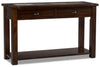 Roanoke 50\" Rustic Sofa Table with Storage and Shelf - Dark Cherry Wood and Slate Inlay
