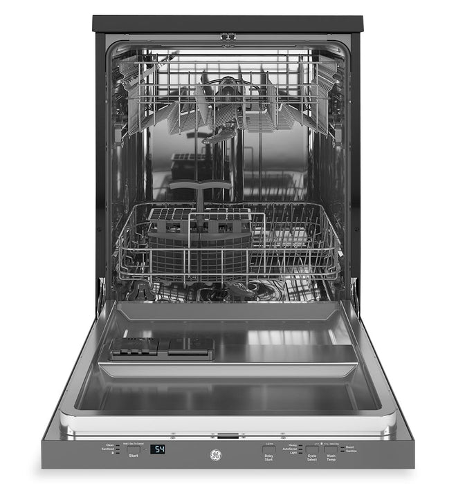 GE 24\" 54 dBA Portable Top-Control Dishwasher with Piranha Hard Food Disposer - Stainless - GPT225SSLSS