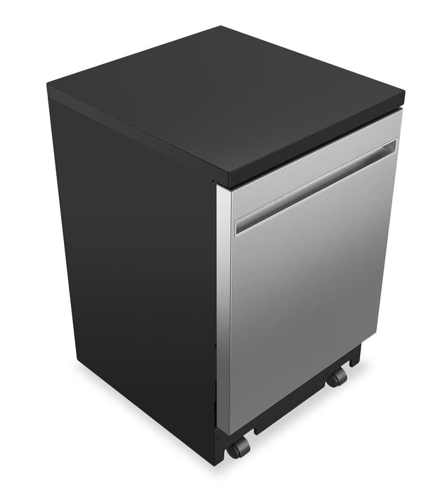 GE 24\" 54 dBA Portable Top-Control Dishwasher with Piranha Hard Food Disposer - Stainless - GPT225SSLSS