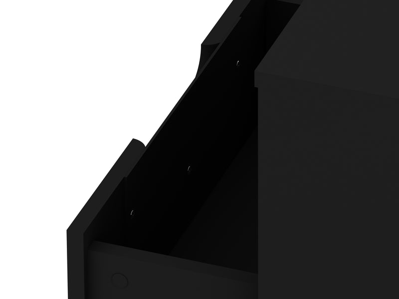 Manhattan Comfort Rockefeller Mid-Century Modern Nightstand with Drawer - Black