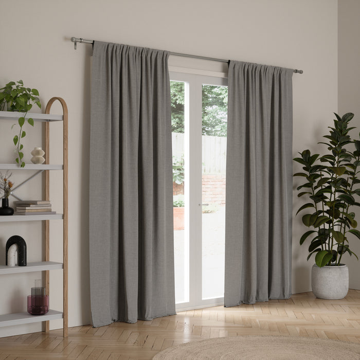 Umbra Cleo Nickel Steel Expandable 1\" Curtain Rod - 66\"-120\" 