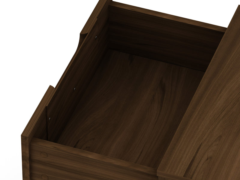 Manhattan Comfort Rockefeller Mid-Century Modern Nightstand with 2 Drawers - Brown