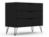 Manhattan Comfort Rockefeller Mid-Century Modern Dresser with 3-Drawers - Black