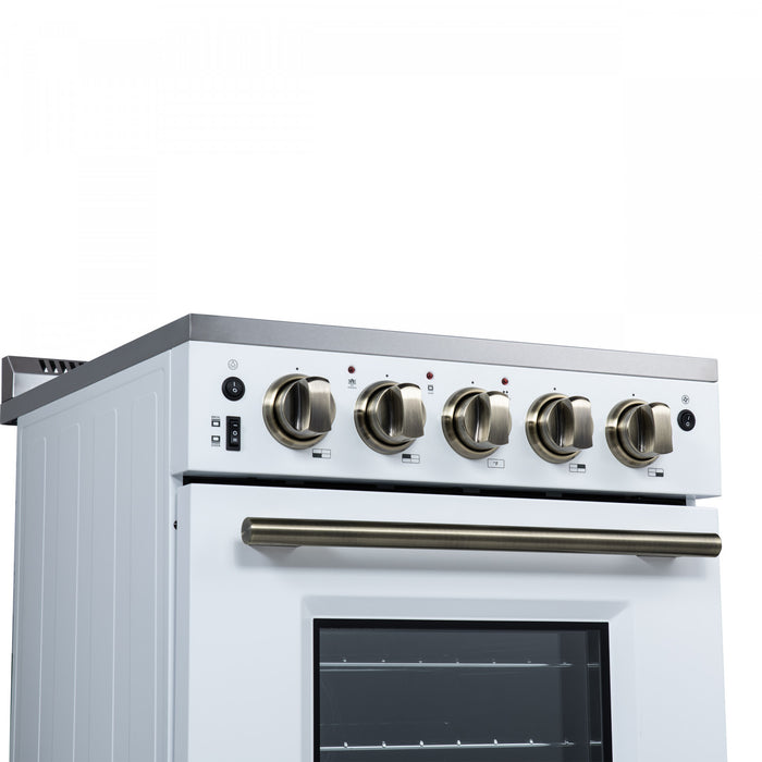 Forno Loiano 24 Inch Freestanding Electric Range in White, 2.3 cu.ft. with Storage Drawer - FFSEL6099-24WHT