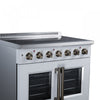 Galiano 36 Inch French Door Electric Range, 5 radiant burners, 5.36 cu.ft., White - FFSEL6917-36WHT | Cuisiniere electrique Galiano de 36 po a portes francaises, 5 foyers, 5,36 pi³, blanc – FFSEL6917-36WHT