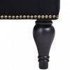 Serena Velvet Chaise Lounge with Button Tufting and Nailhead Trim, Black | Serena Chaise Longue en Velours a Capitonnage Boutonne et Clous Decoratifs, Noir