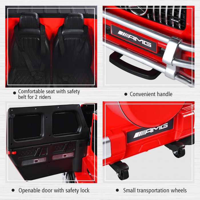 Costway 12v 2 Seats Kids Ride On Car Licensed Mercedes Benz G63 W/ Remote Control Red