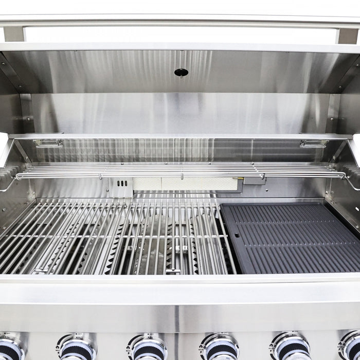 FORNO Bulnes Outdoor Kitchen 84,000 BTU Stainless Steel BBQ & White Sintered Stone Countertops - FODKT2520WHT