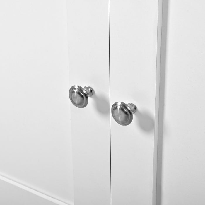 Grace 55.1\" Rustic Wood Buffet Cabinet with Doors and Drawers,White Accent Cabinet