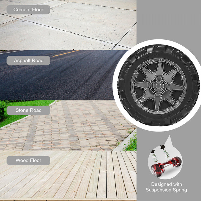 Costway 12v Kids Ride On Car 2 Seater Truck Rc Electric Vehicles W/ Storage Room Black