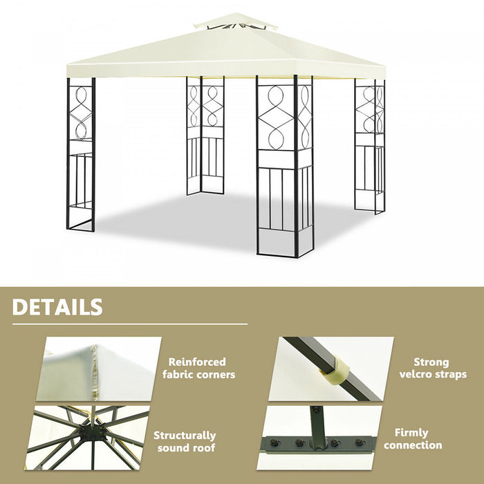 Costway 2 Tier 10'x10' Patio Gazebo Canopy Tent Steel Frame Shelter Awning