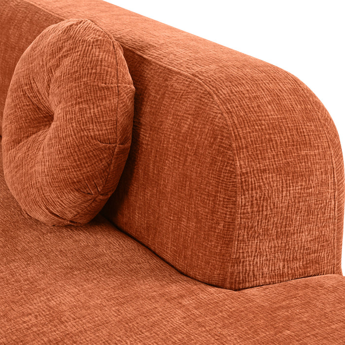 Vista 122 Inch Extra Large Sectional Sofa with Curved Design and High-Resilience Foam, Orange