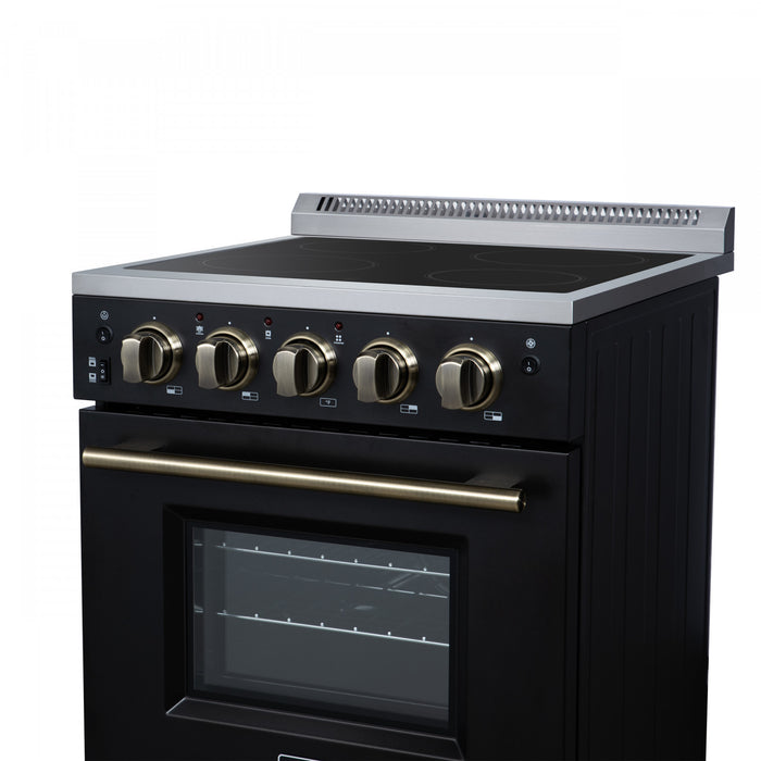 Forno Loiano 24 Inch Freestanding Electric Range in Black, 2.3 cu.ft. with Storage Drawer - FFSEL6099-24BLK