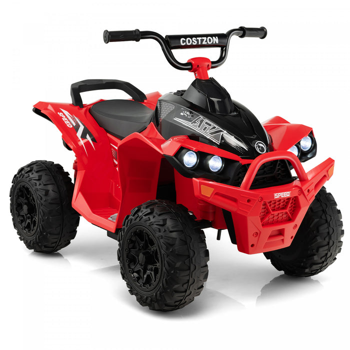 Costway 12v Battery Powered Kids Ride On Atv Electric 4-wheeler Quad Car With Mp3 & Light