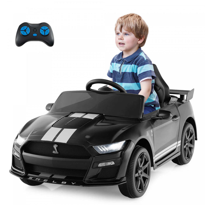 Costway 12v Licensed Ford Mustang Shelby Gt500 Kids Ride On Car With Remote Control Black